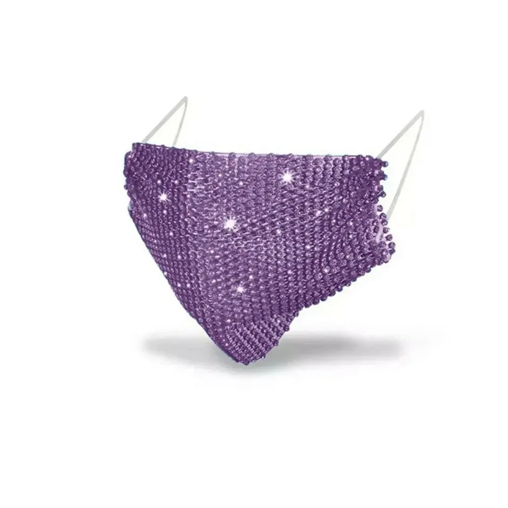Sparkly Rhinestone Mesh Mask See Through Crystal Jewelry Party Mask